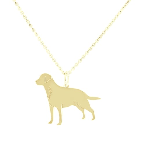 Stříbrný přívěsek ve tvaru psa s gravírem Labrador Retriever
