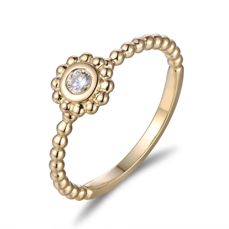 Prsten ze žlutého zlata s diamantem Marika