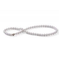 Zlatý náhrdelník s bílymi 7-7.50mm perlami Melita