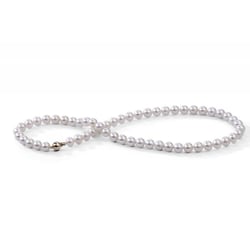 Zlatý náhrdelník s bílymi 7-7.50mm perlami Melita