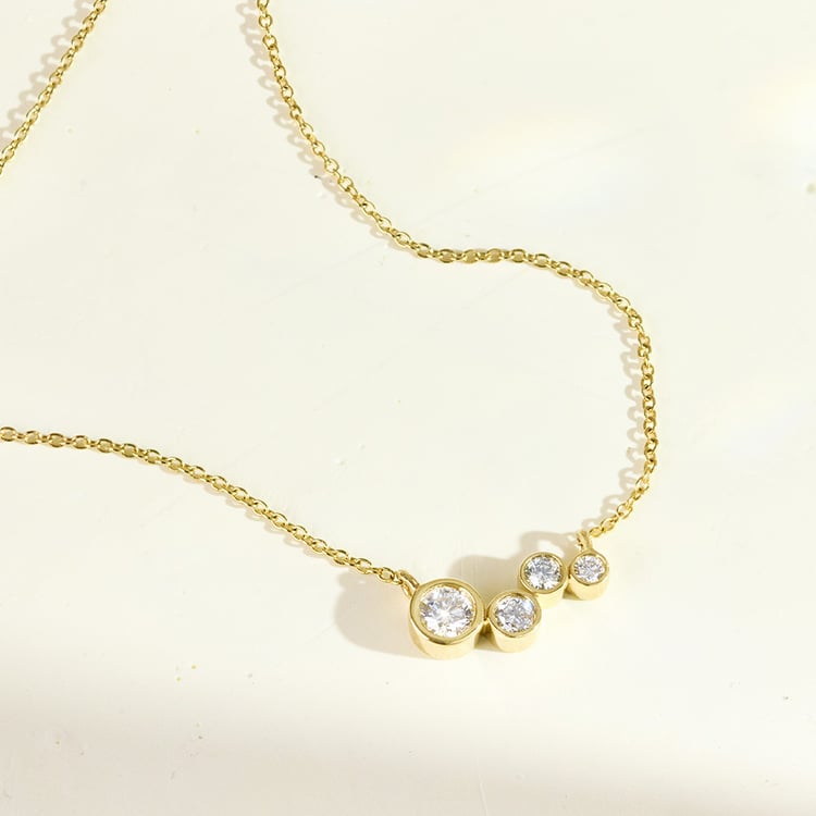 Moderní stříbrný náhrdelník s lab-grown diamanty Viola 162008