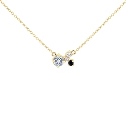 Cluster náhrdelník s akvamarínem, safírem, měsíčním kamenem a diamantem Millie