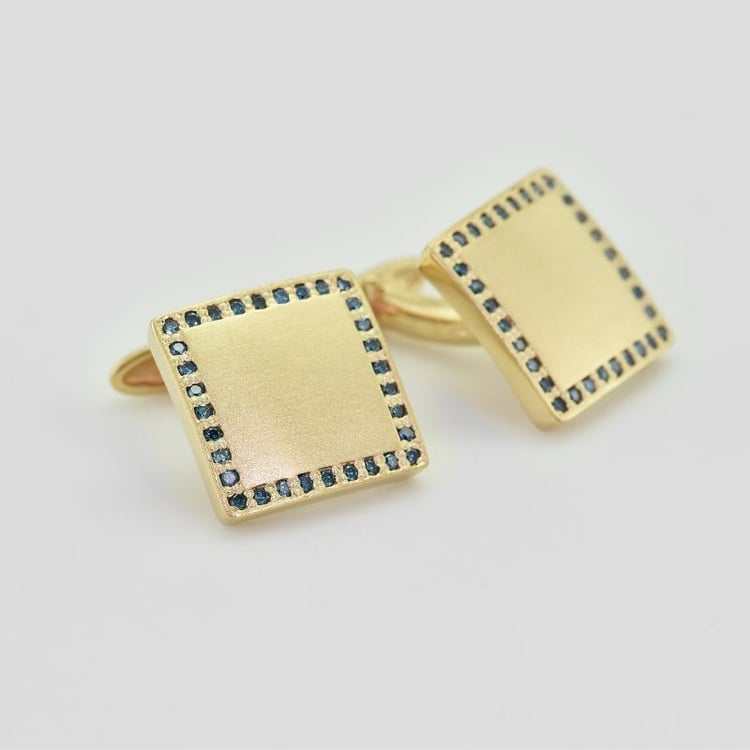 Manžetové knoflíčky s modrými diamanty 9093