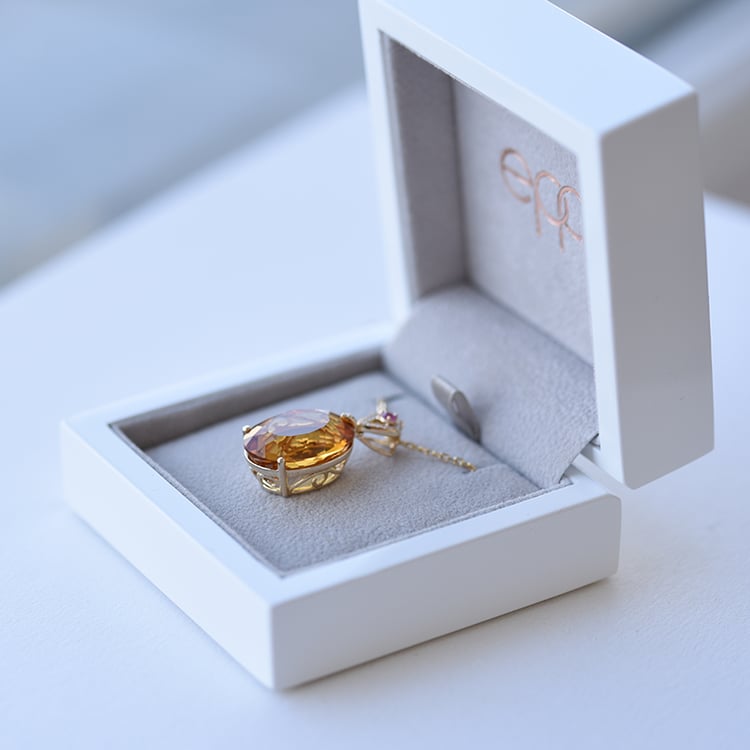 Zlatý náhrdelník s citrínem, turmalínem a diamanty Ienje 61800