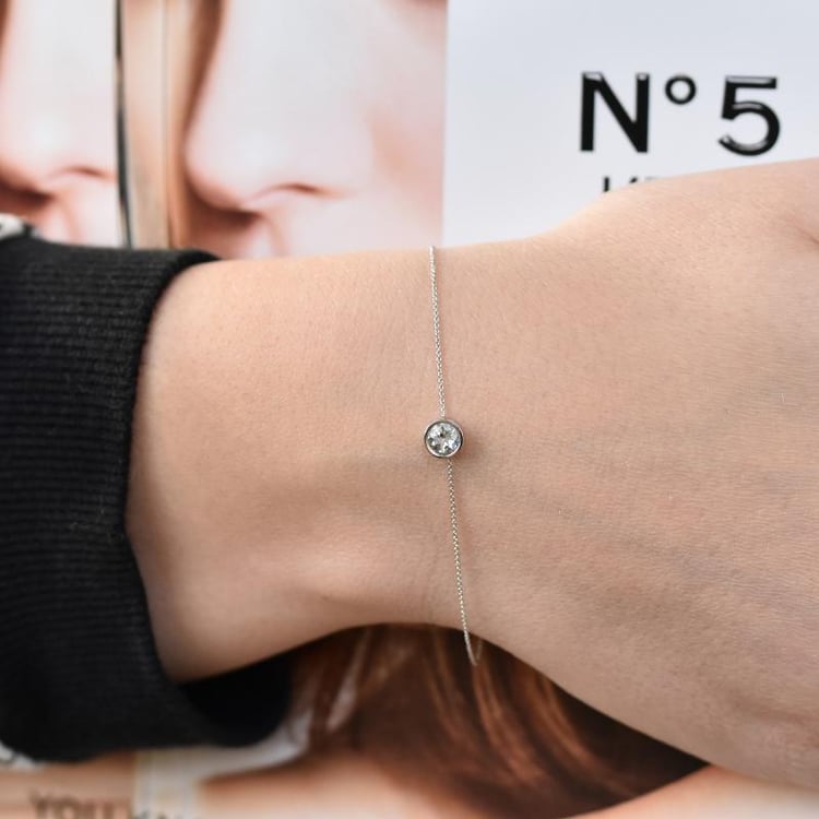 Stříbrný náramek s akvamarínem Arleth 103077