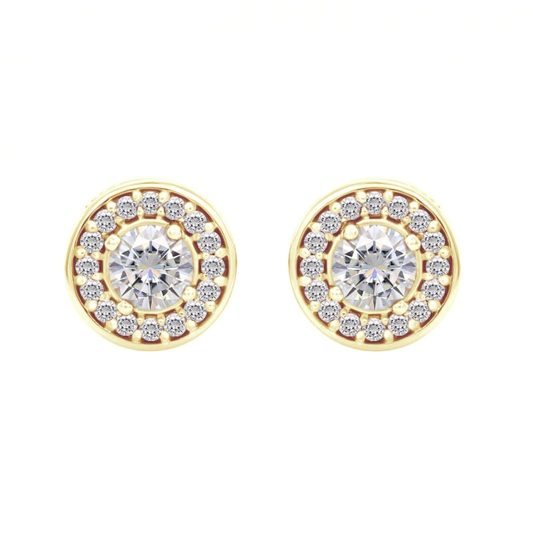 Halo náušnice s moissanity a lab-grown diamanty Zulfikar 100912