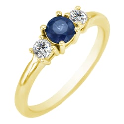 Safírový zásnubní prsten ze zlata s diamanty Manish