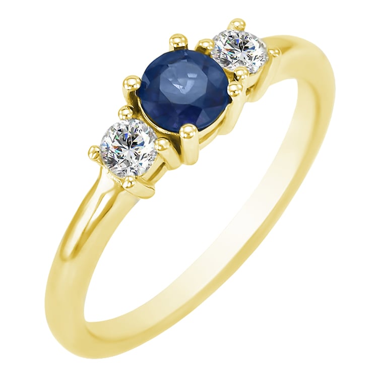 Prsten se safírem ve žlutém zlatě 17885