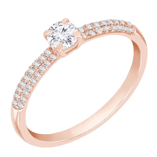 Zásnubní prsten s moissanitem a lab-grown diamanty Kristen