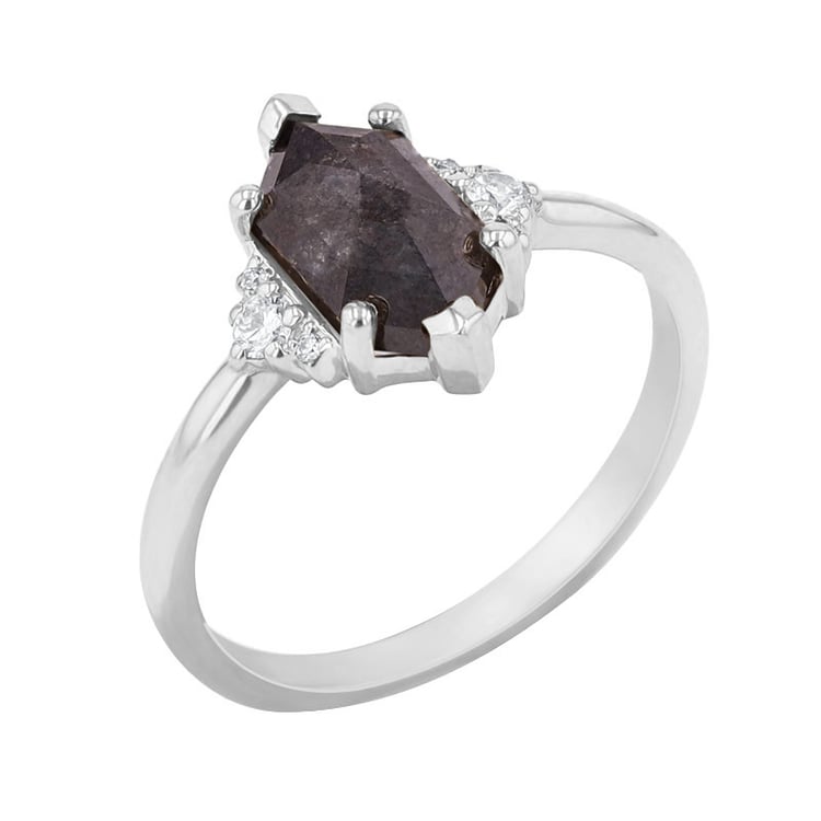 Zásnubní prsten s hexagon salt and pepper diamantem Lanre