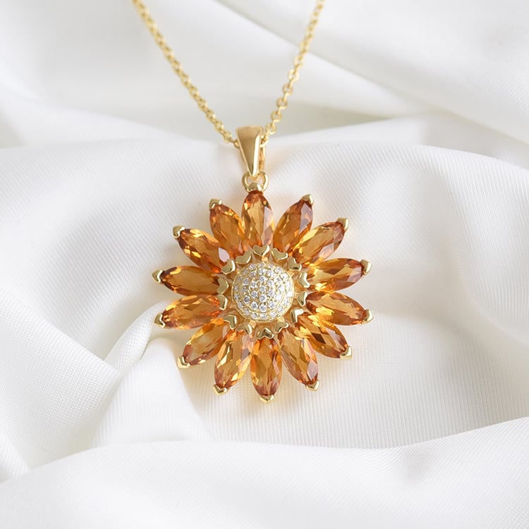Citrínový náhrdelník ze zlata 82684