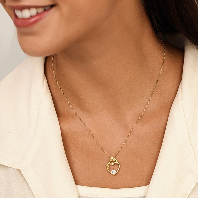 Přívěsek matka a dítě s moissanitem a lab-grown diamantem Ella 162699