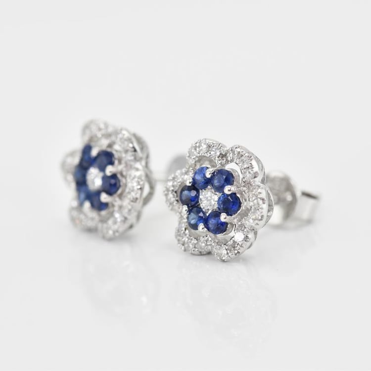 Diamantové náušnice se safíry 14992