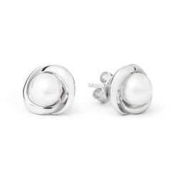 Stříbrné napichovací náušnice s perlami Maria