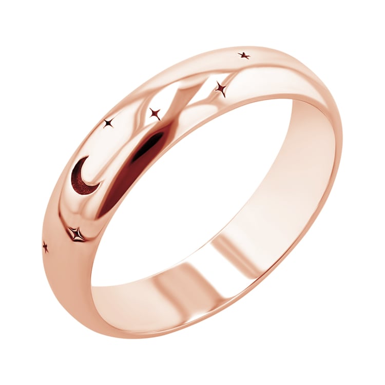 Snubní prsteny s gravírem hvězd a měsíce Furilla 116413