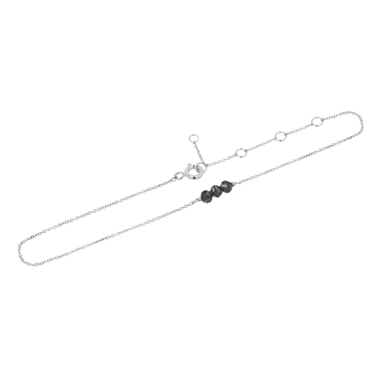 Zlatý náramek na nohu se salt and pepper diamanty Muna 108211