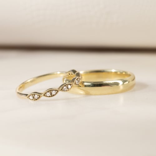 Dámský vintage prsten s diamanty a pánský komfortní prsten Talita