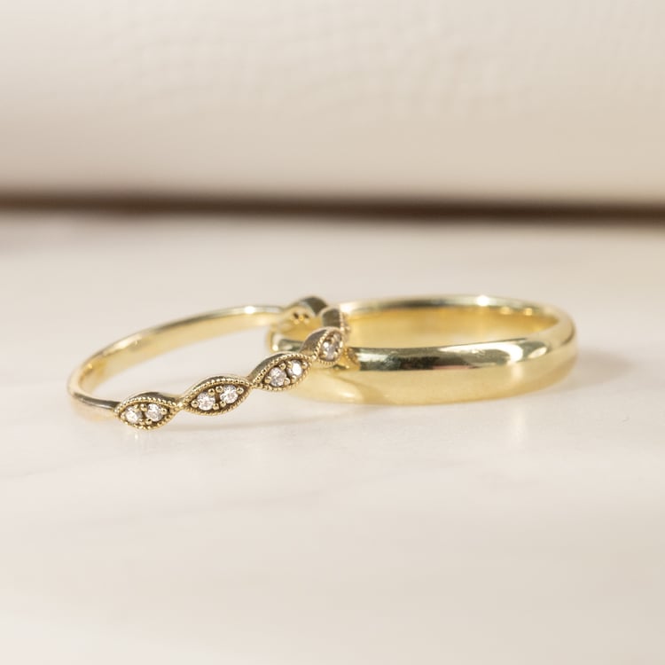 Dámský vintage prsten s diamanty a pánský komfortní prsten Talita 136143