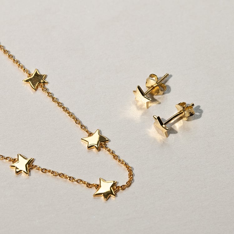 Stříbrné náušnice ve tvaru hvězdiček Malý princ 138140