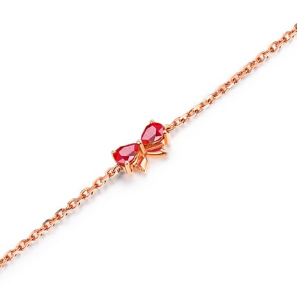 Elegantní zlatý náramek s rubíny Emma