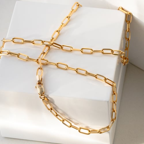 Masivní ankr řetízek 50 cm z 14k zlata