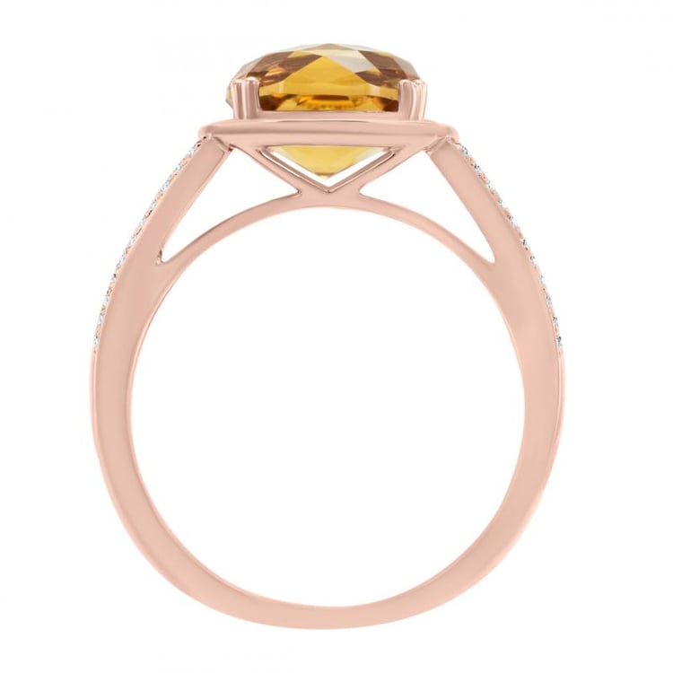 Zlatý prsten s cushion citrínem 27469