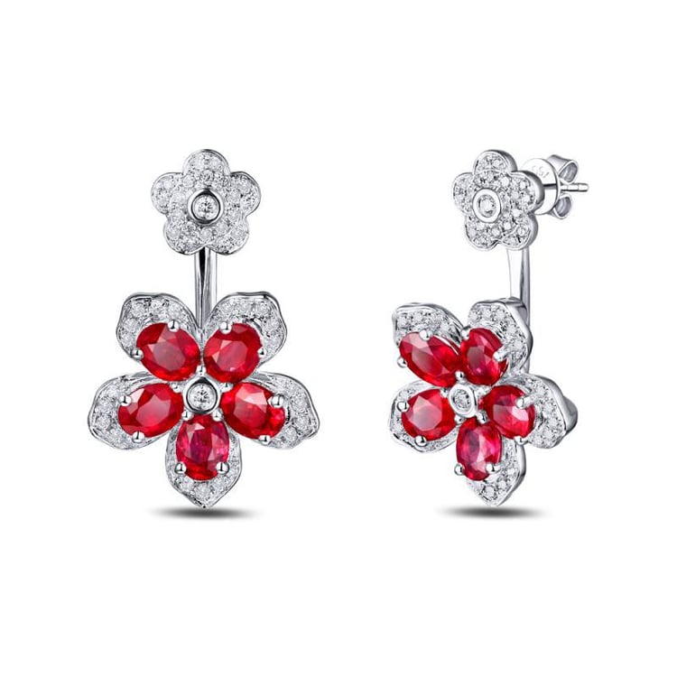 Náušnice s rubíny 16578