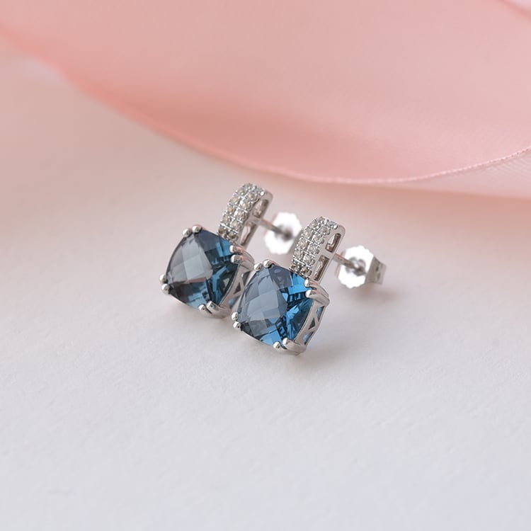 Topazy v náušnicích z bílého zlata 76098