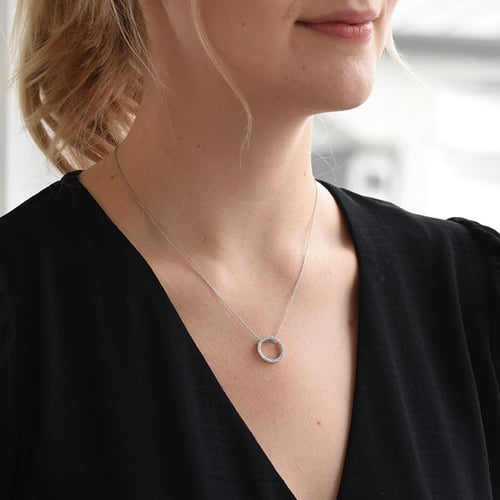 Stříbrný karma přívěsek s lab-grown diamanty Hallie