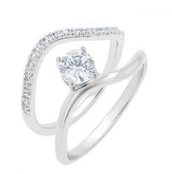 Romantický zásnubní set atypických prstýnků s lab-grown diamanty Kayla