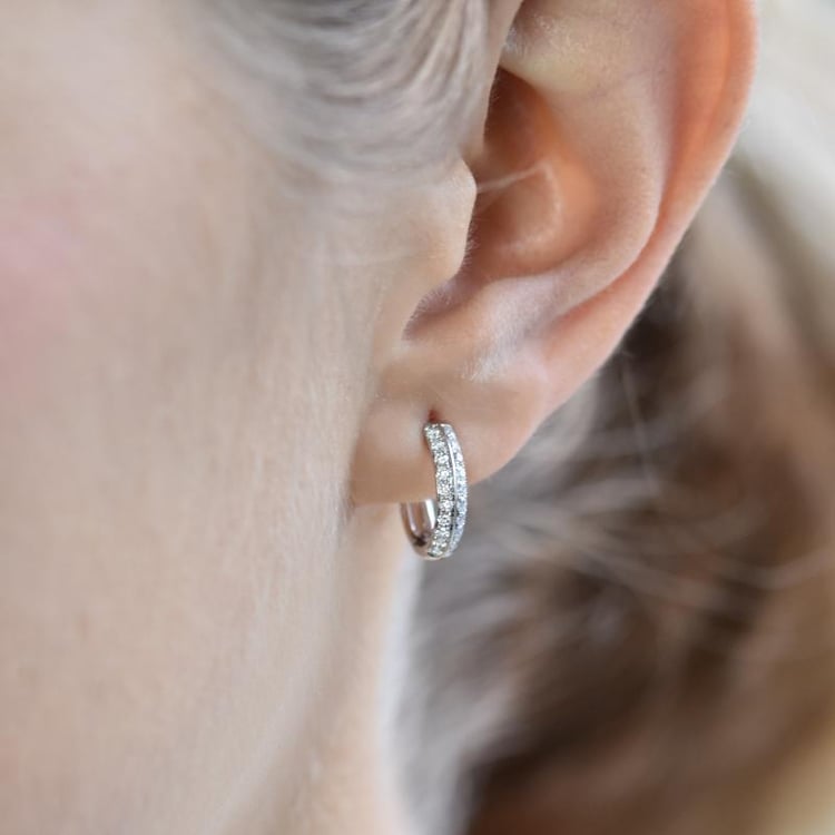 Zlaté kruhové náušnice s diamanty 17161