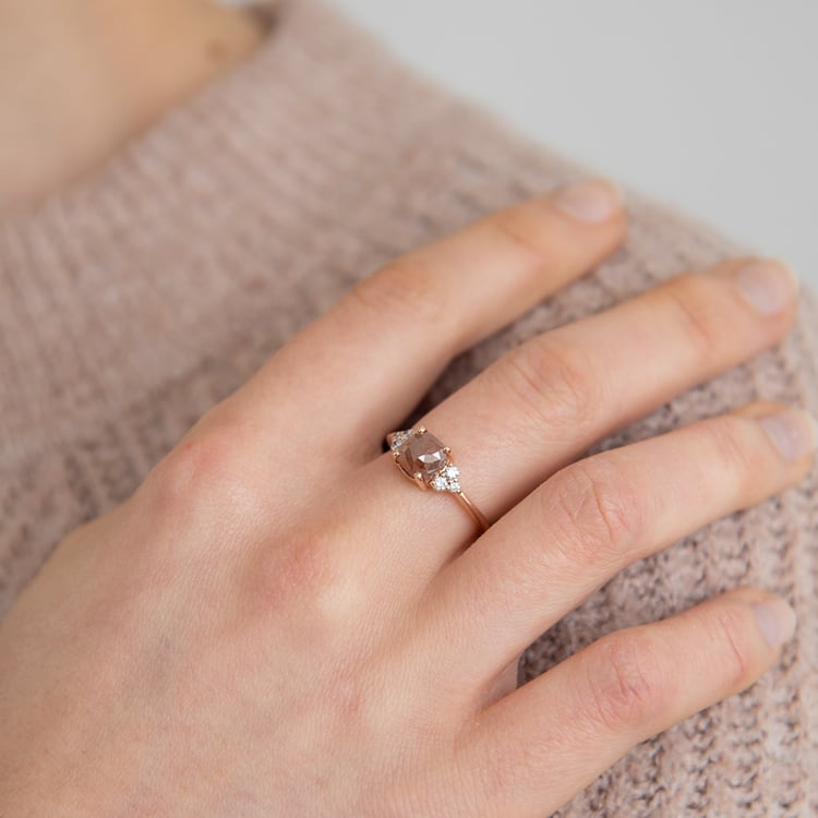 Prsten ze zlata se salt and pepper diamantem Agathe 124790