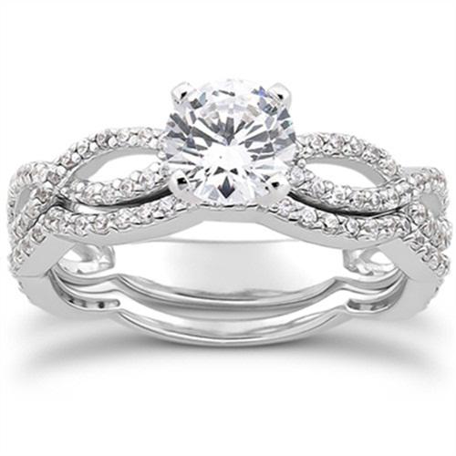 Zlatý set zásnubního a snubního prstenu v jednom