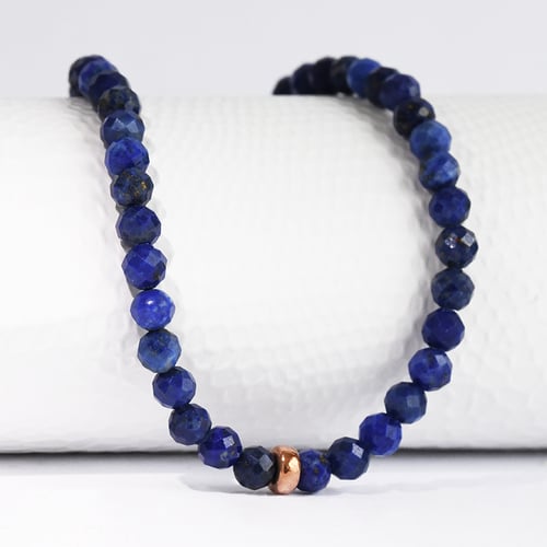 Stříbrný náramek s lapis lazuli korálky Alima