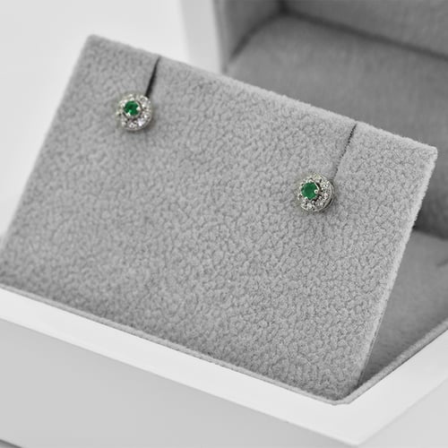 Smaragdové náušnice s diamanty Zowie