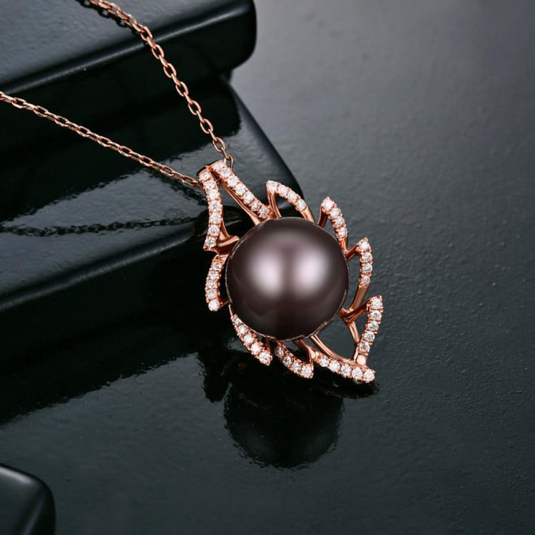 Náhrdelník s fialovou perlou 13127