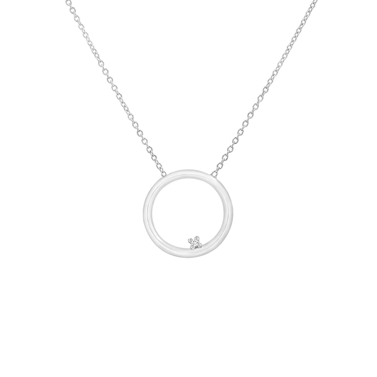 karma náhrdelník s diamantem z bílého zlata 82320