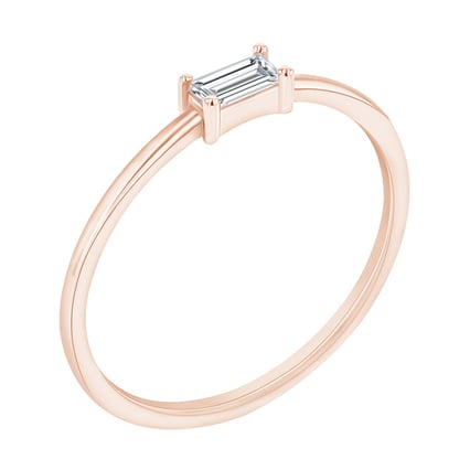 Prsten s baguette moissanitem Koos