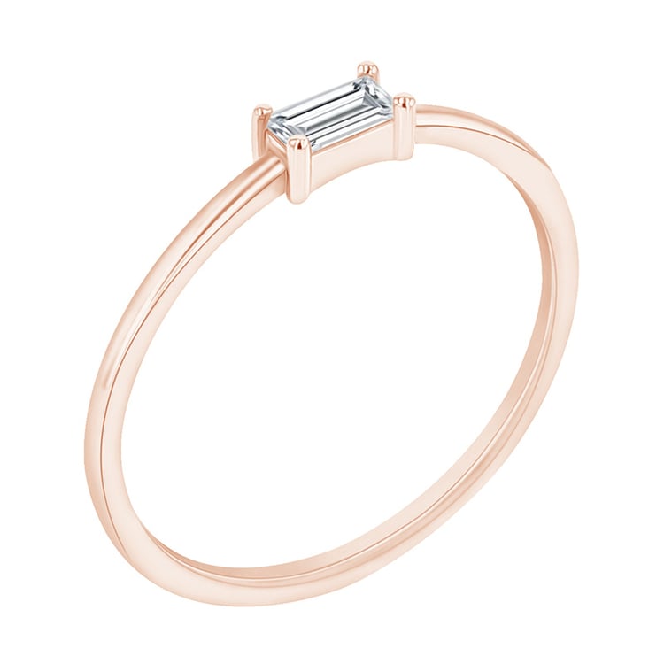 Prsten s baguette moissanitem Koos 112325