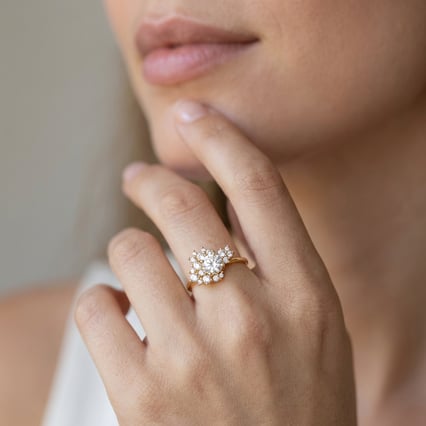 Atypický rozvodový cluster prsten s lab-grown diamanty Carter