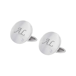 Manžetové knoflíčky ze zlata s gravírem a diamanty Hades