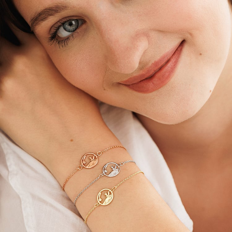 Stříbrný vykrojený náramek s liškou Malý princ 157542