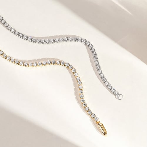 Zlatý tenisový náramek s lab-grown diamanty Shimayra