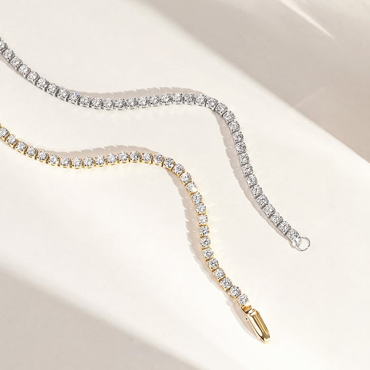 Zlatý tenisový náramek s lab-grown diamanty Shimayra 156074