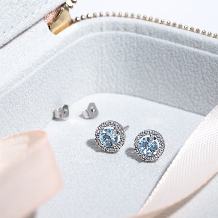 Akvamaríny a topazy ve zlatých náušnicích Badulf 125345