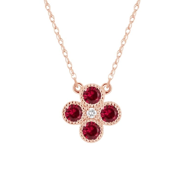 Rubínový náhrdelník s diamantem Emely 136203