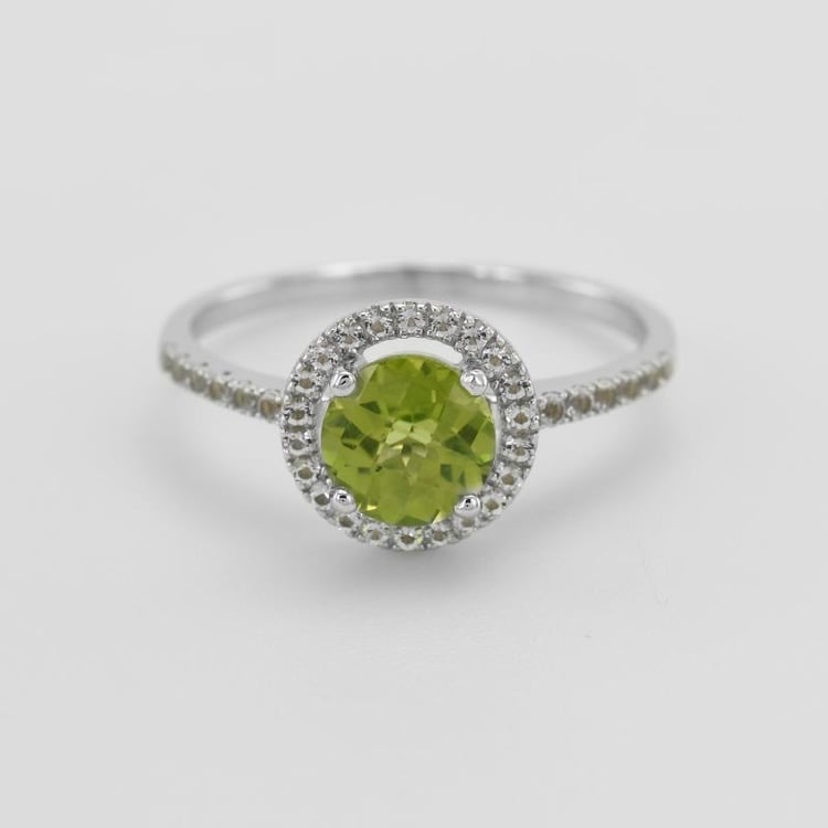 Olivín v prstenu s topazy 51241