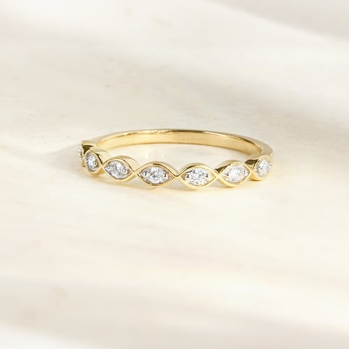 Zlatý prsten s lab-grown diamanty Evelyn