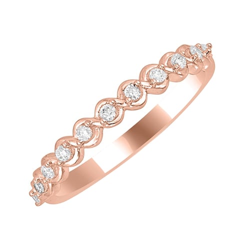 Bílé diamanty ve zlatém eternity prstenu Lalia
