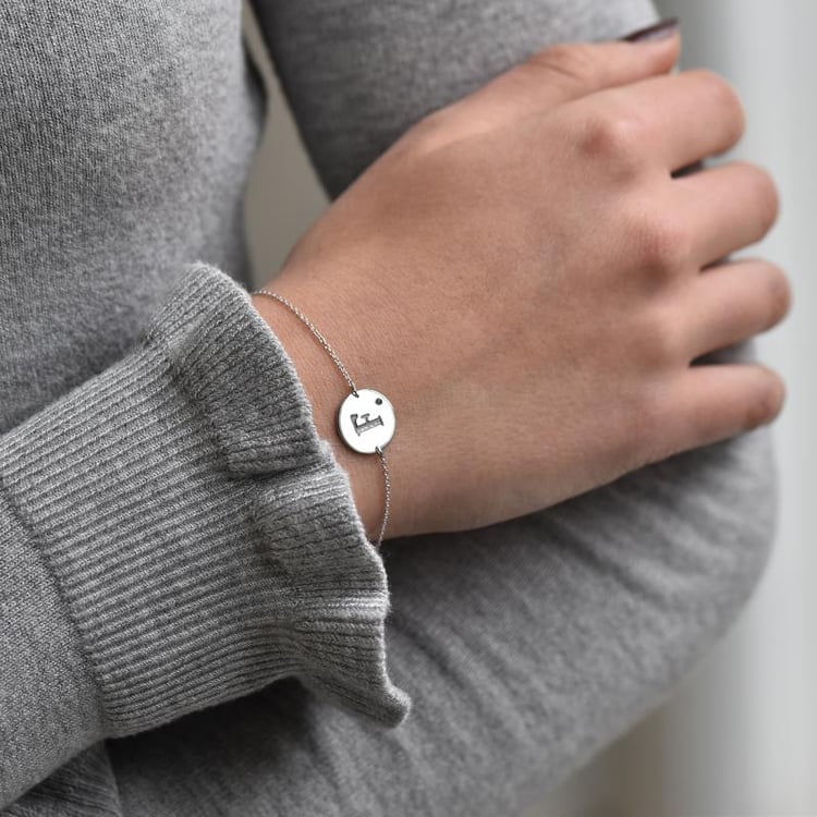 Zlatý náramek s bílým diamantem 39628